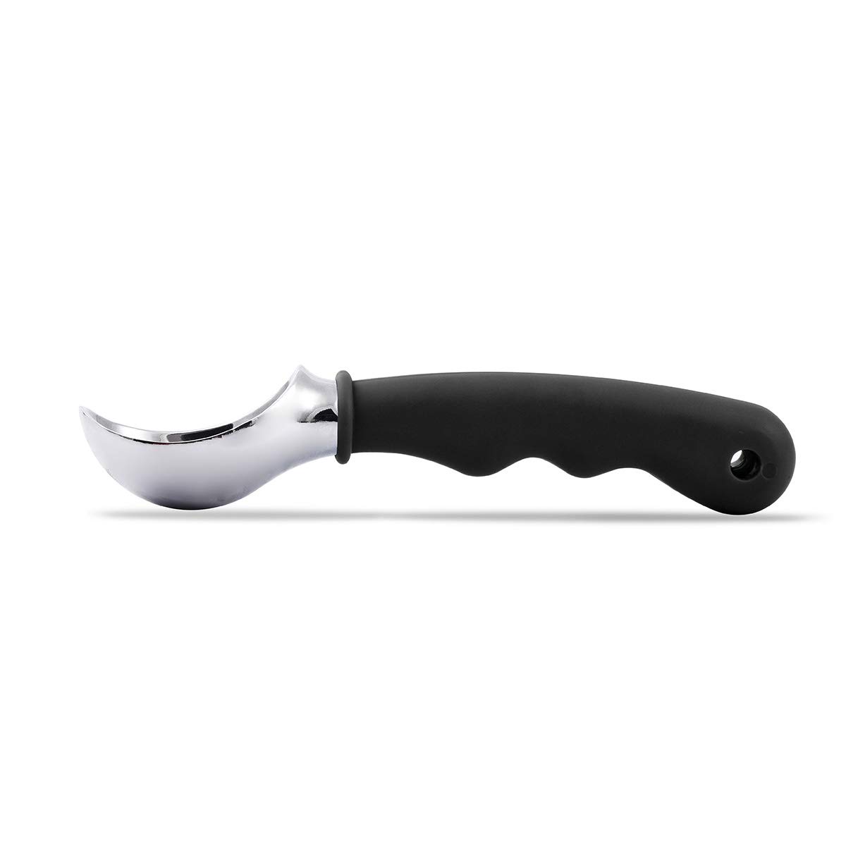 Premium Ice Cream Scoop with Comfortable Silicone Non-Slip Grip - Ergonomic Handle for Easy Ice Cream, Cookie Dough & Pie Serving - Dishwasher Safe Kitchen Tool (Black) - Perfect for Home Kitchens, Ice Cream Shops & Baking Enthusiasts