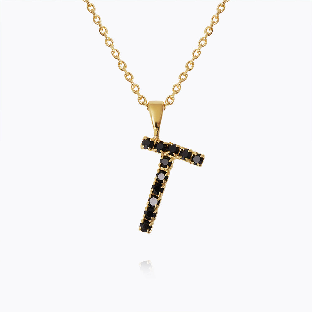 Mini Letter Necklace - Personalized Initial Pendant in Black | Perfect for Gifts, Everyday Wear & Special Occasions