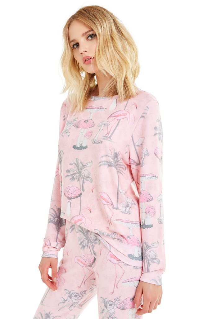 Wildfox Pink Paradise Oversized Beach Jumper - Soft & Cozy Sweatshirt for Women, Perfect for Beach Vacations, Lounging & Casual Outings