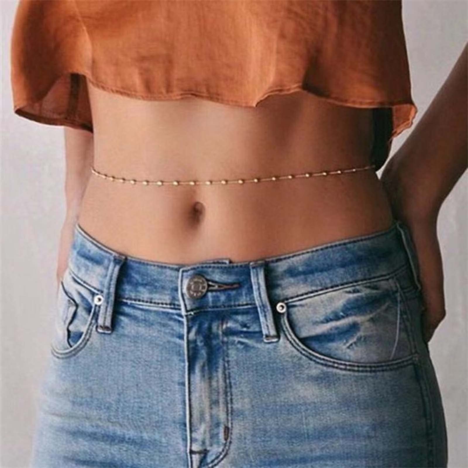 Boho Silver Body Chain Waist Belly Harness Jewelry for Women - Elegant Beach & Festival Accessory for Summer Outfits and Photo Shoots