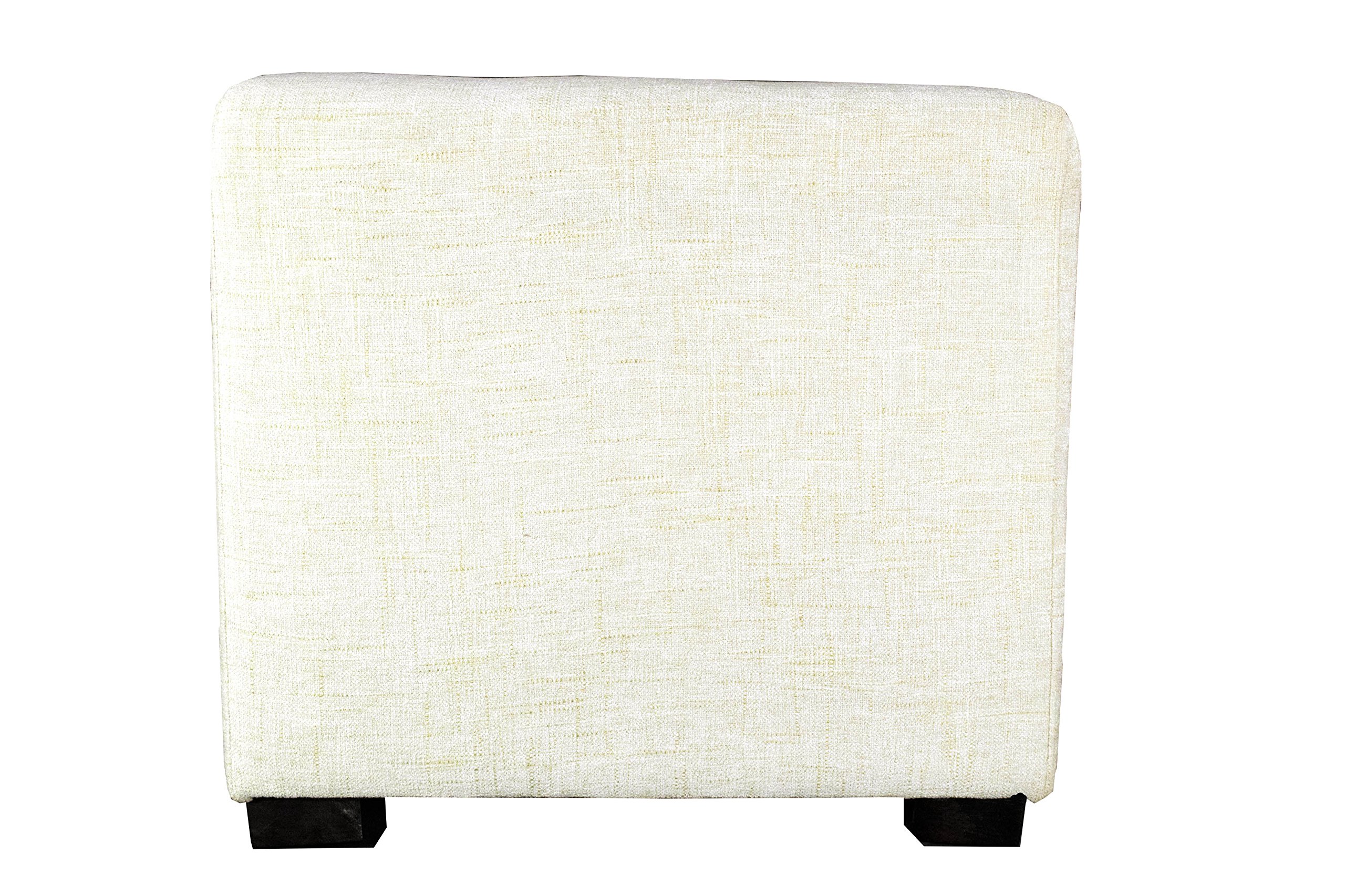 MJL Furniture Designs Merton Collection - Modern Fabric Cube Footrest Ottoman with 4 Button Tufting, Atlas Series in Bone Color | Living Room Accent, Bedroom Decor, Office Seating