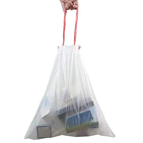 8 Gallon Drawstring Trash Bags - 120 Count Heavy Duty Kitchen Garbage Bags for Home, Office & Outdoor Use - White Leakproof Waste Disposal Bags