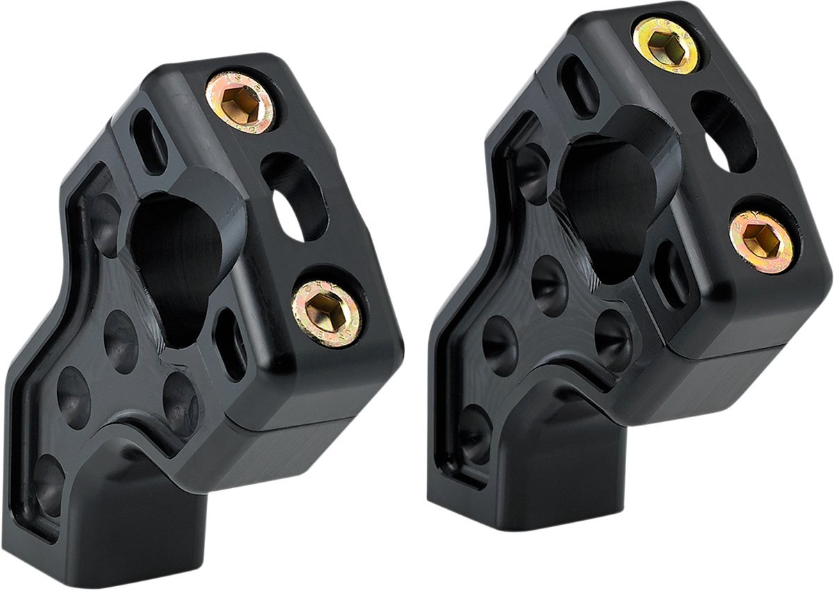 Joker Machine Black Dual Pullback Handlebar Risers 03-866B - Motorcycle Handlebar Risers for Harley, Cruiser & Chopper Bikes - Improve Comfort & Control on Long Rides