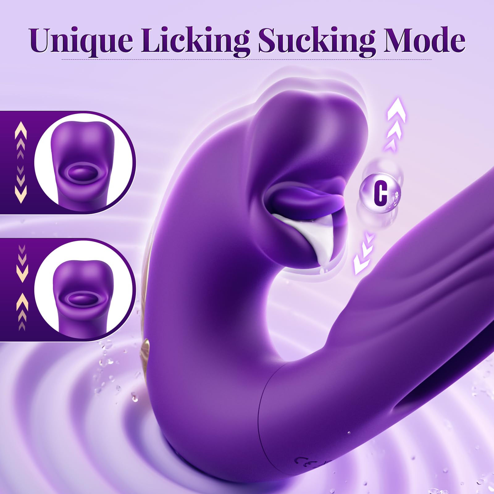 G Spot Vibrator Dildo - 7 Powerful Thrusting & Vibrating Modes with Licking Tongue for Women, Clitoral & Anal Stimulation - Adult Sex Toy for Couples Play & Solo Pleasure