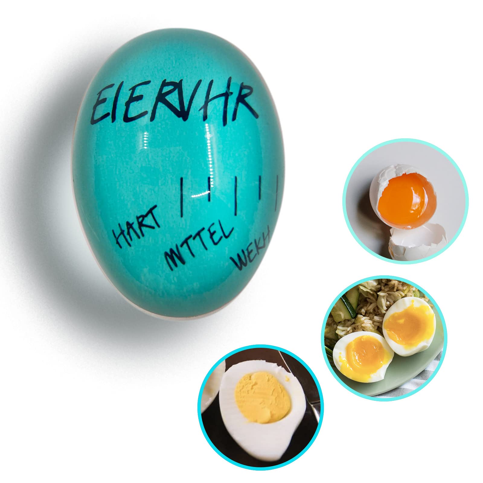 Heat-Sensitive Color Changing Egg Timer - Hard, Medium, Soft Boiled Indicator - Reusable & Durable Kitchen Tool (Blue) - Perfect for Cooking Breakfast, Meal Prep & Healthy Eating