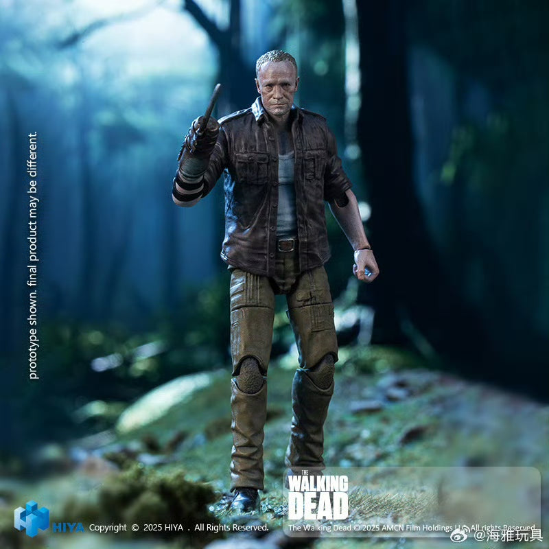 Pre Order 1/18 HIYA 4inch The Walking Dead Merle Action Figure - Highly Detailed Collectible Miniature for Display & Role Play Scenes