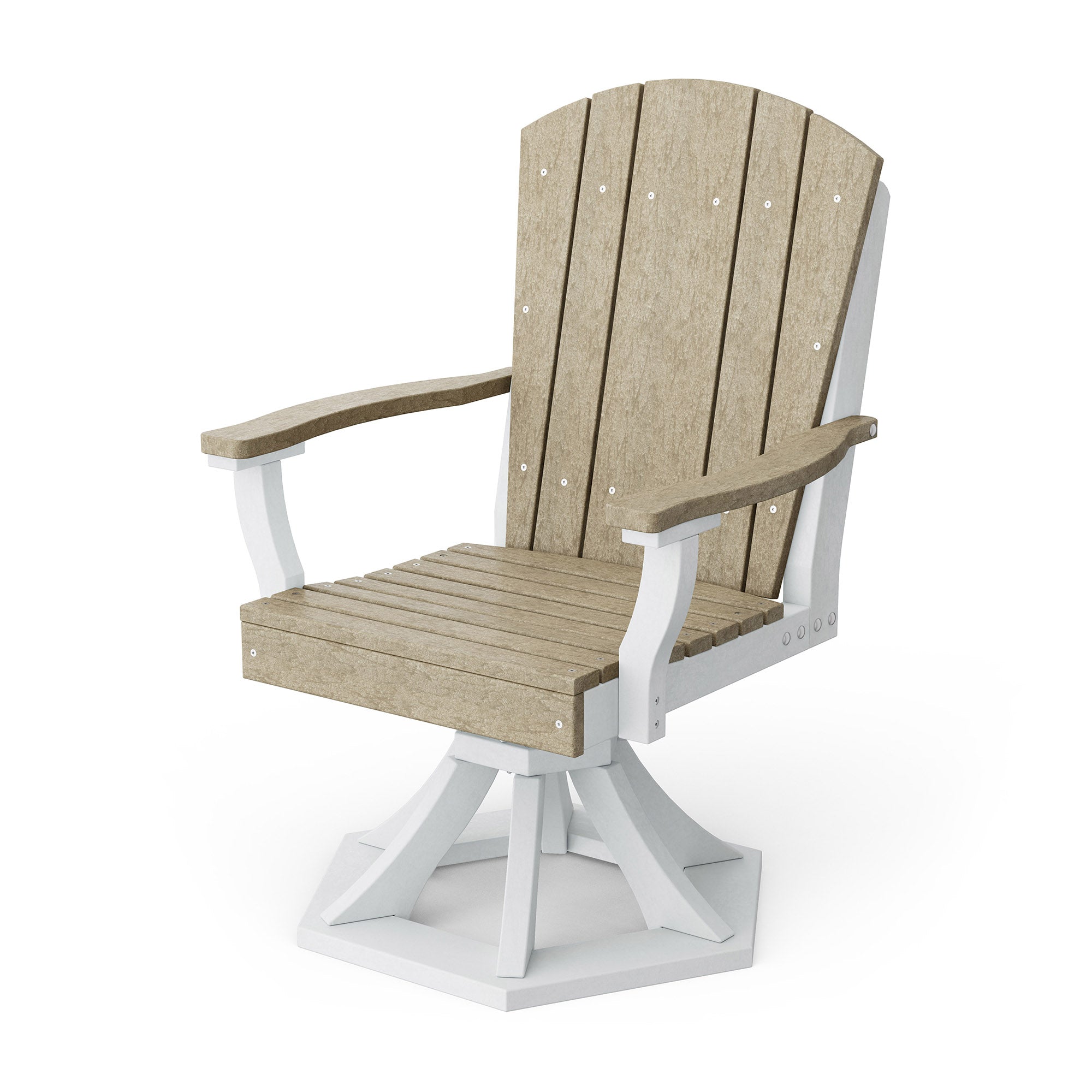 Heritage Swivel Dining Arm Chair - Solid Wood Upholstered Side Chair for Kitchen, Dining Room & Office - Comfortable & Stylish Seating Solution