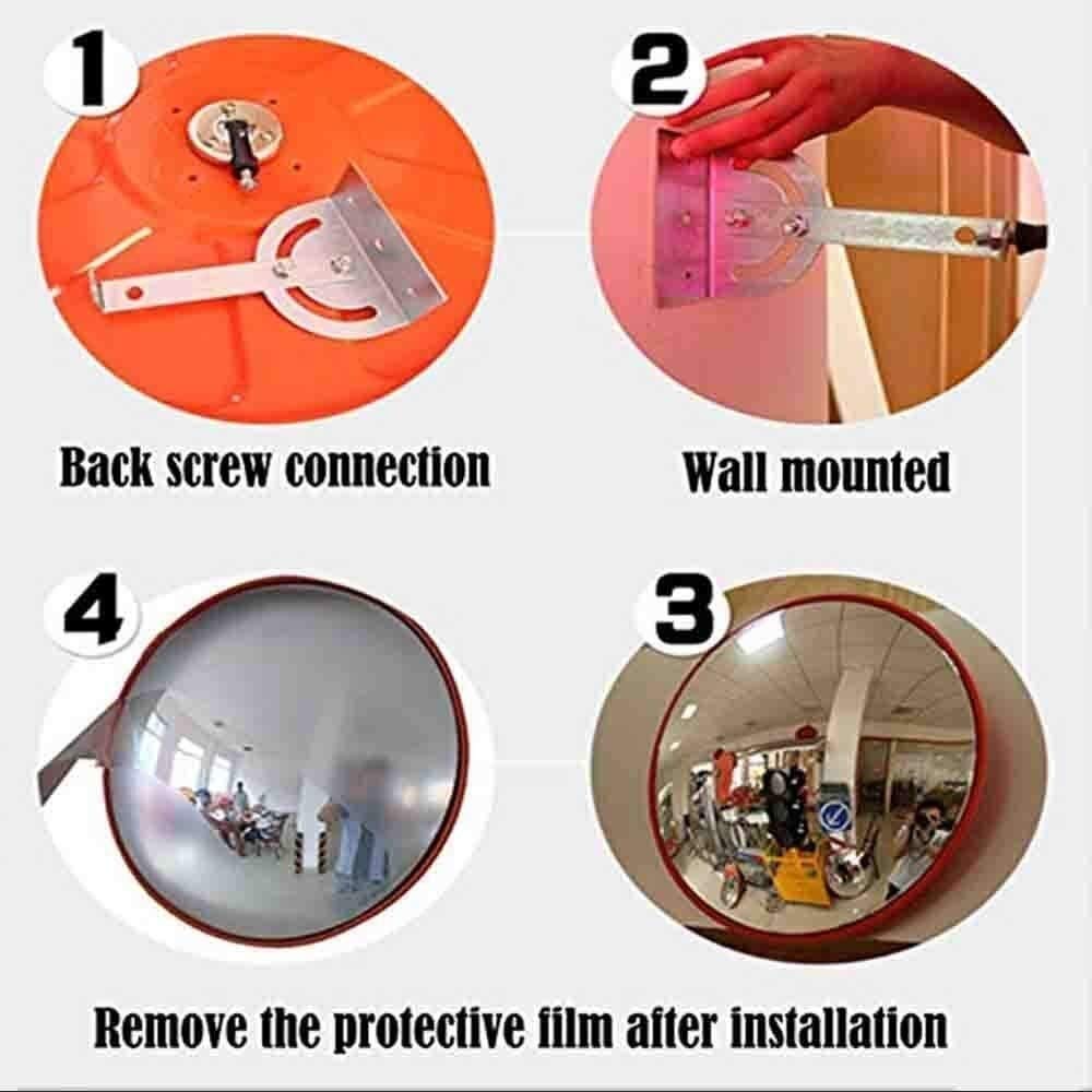 Convex Safety Mirror for Traffic & Blind Spots - Wide Angle Outdoor Road Mirror with Durable Frame for Intersections, Parking Lots & Driveways