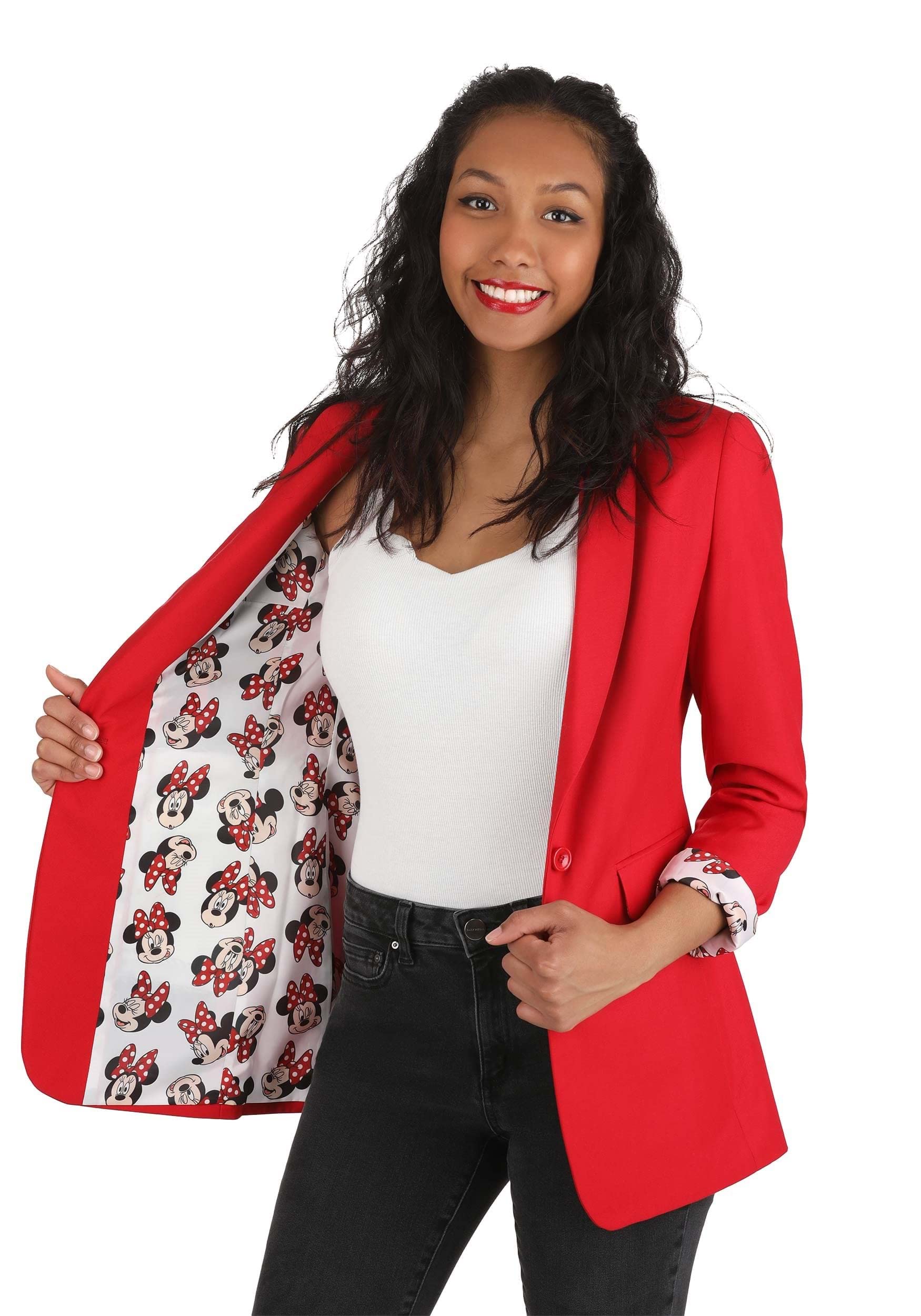 Disney Minnie Mouse Women's Blazer Jacket - Cute & Stylish Office Wear for Disney Fans | Perfect for Work, Parties & Cosplay