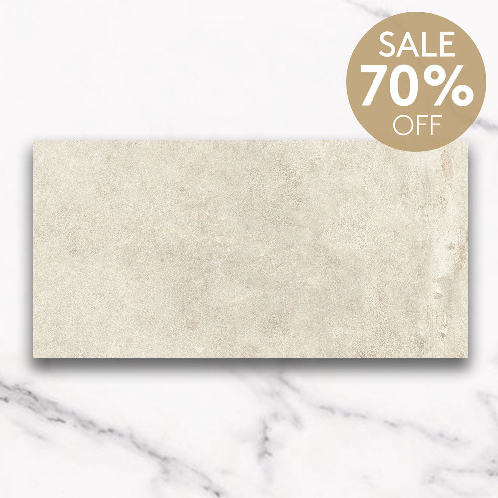 Evolene White 600x1200mm Outdoor Concrete Look Porcelain Tile - Durable & Weatherproof for Patio, Pool Deck & Garden Pathways