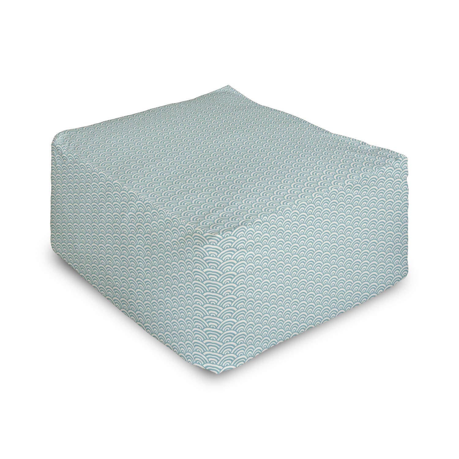 Ambesonne Aqua Rectangle Pouf Ottoman - 25