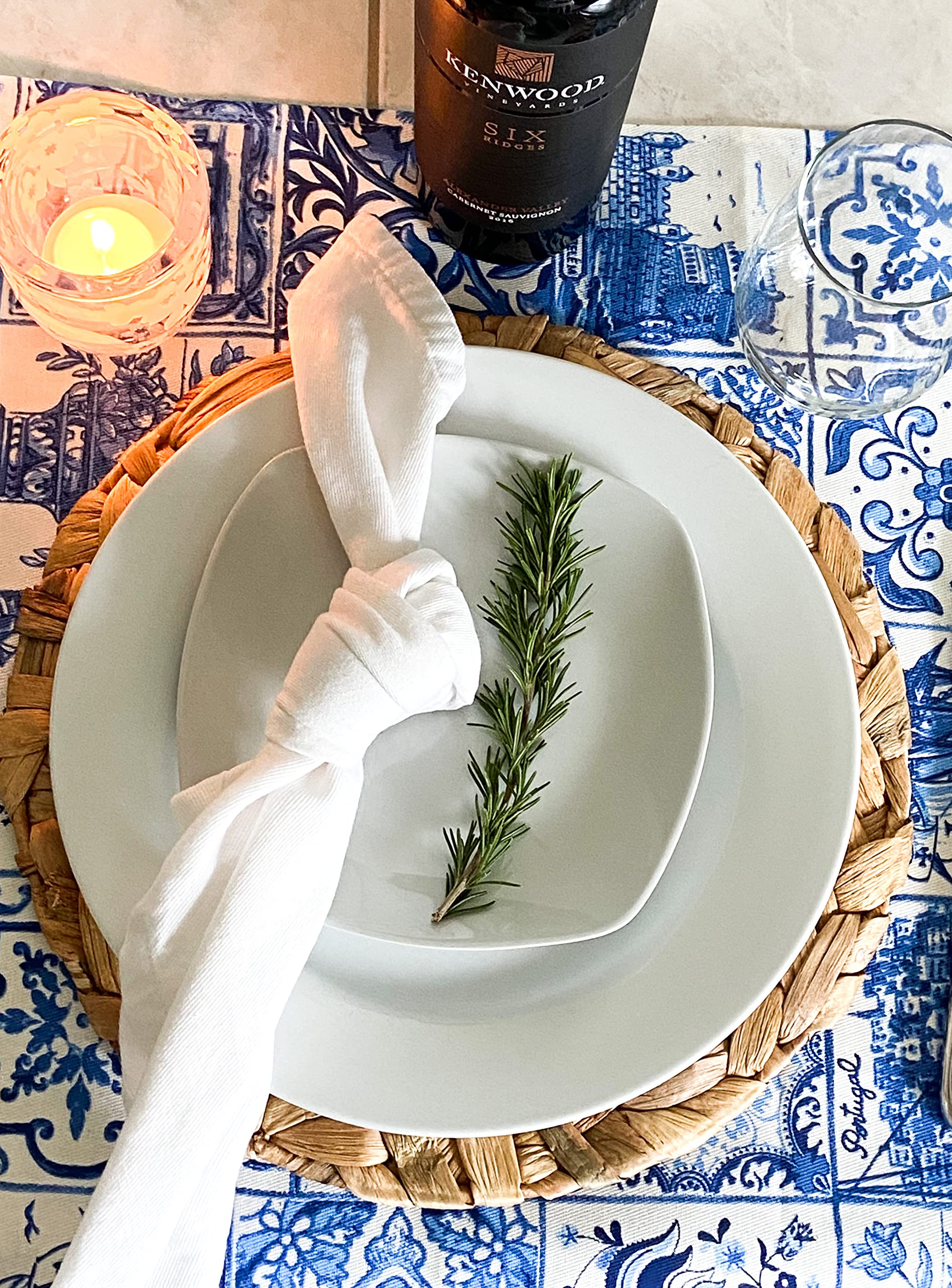Natural Cork & Leaf Oceana Charger Plates - Set of 12 Rustic Dinner Plate Chargers for Boho & Elegant Table Decor | Perfect for Weddings, Dinner Parties & Farmhouse Style Dining