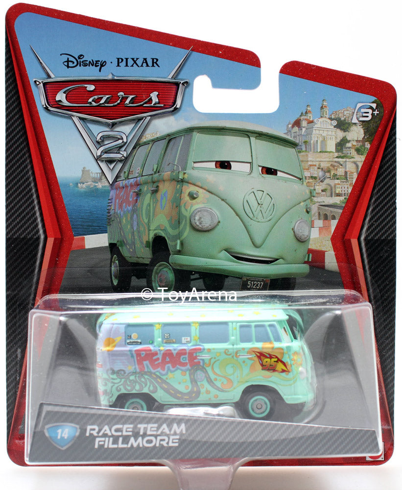 Disney Pixar Cars 2 Movie #14 Fillmore Race Team Die-Cast Toy Car - Collectible Character Vehicle for Kids & Fans - Perfect for Playtime, Display & Gifts