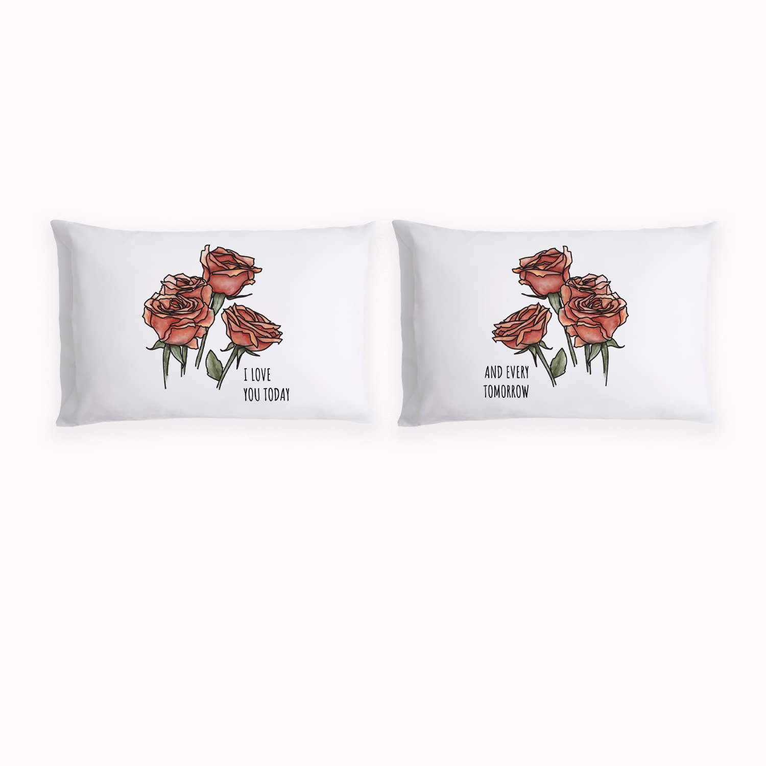 His and Hers Honeymoon Pillowcases Set - Romantic Wedding & Engagement Gifts for Couples - Valentines Day Gifts for Him and Her - Soft Cotton Pillow Cases with Today & Tomorrow Design - Perfect for Anniversaries, Newlyweds and Romantic Getaways