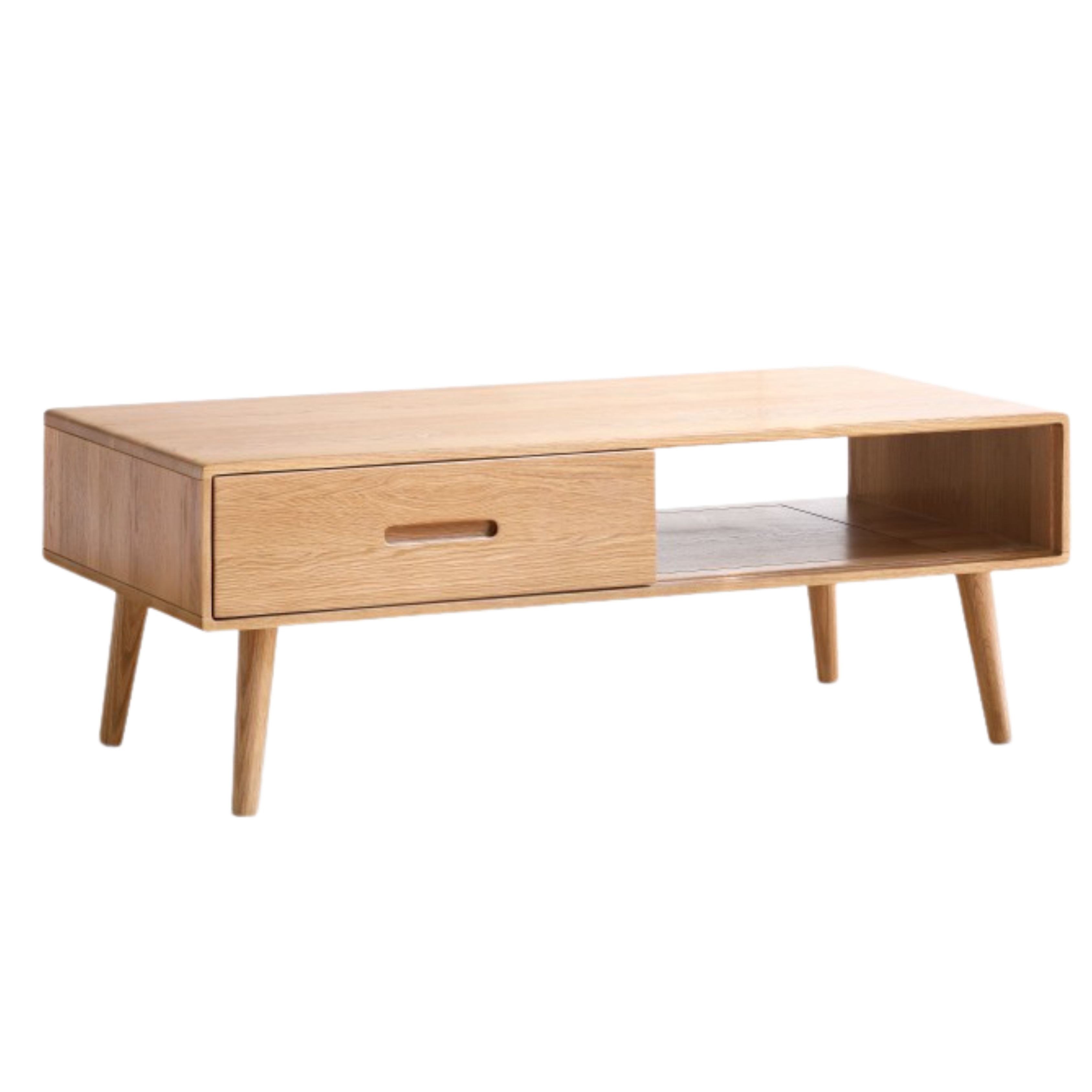 53.2x23.6x16.9 inch / 135x60x43сm / Natural wood color / coffee table