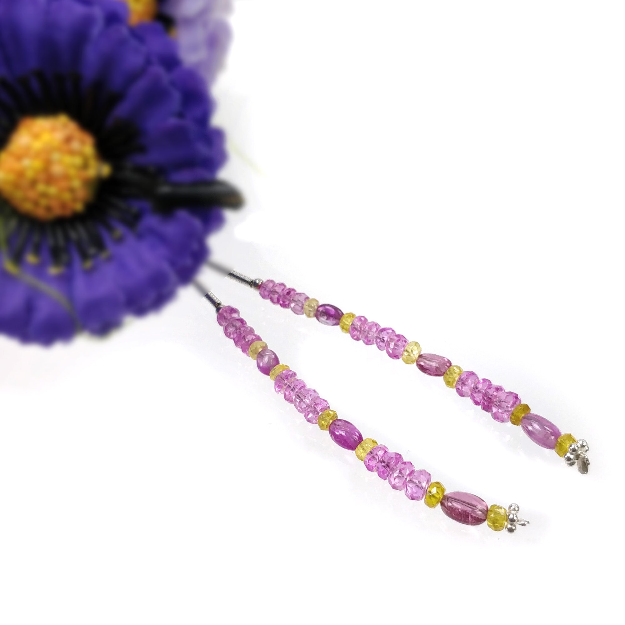 Natural Burmese Ruby & Yellow Sapphire Gemstone Loose Beads - 11.00cts Oval & Round Faceted Nuggets (3.5x3mm, 5x4mm) for Jewelry Making, DIY Crafts & Beading Projects - Premium Quality Gemstones for Necklaces, Bracelets & Earrings