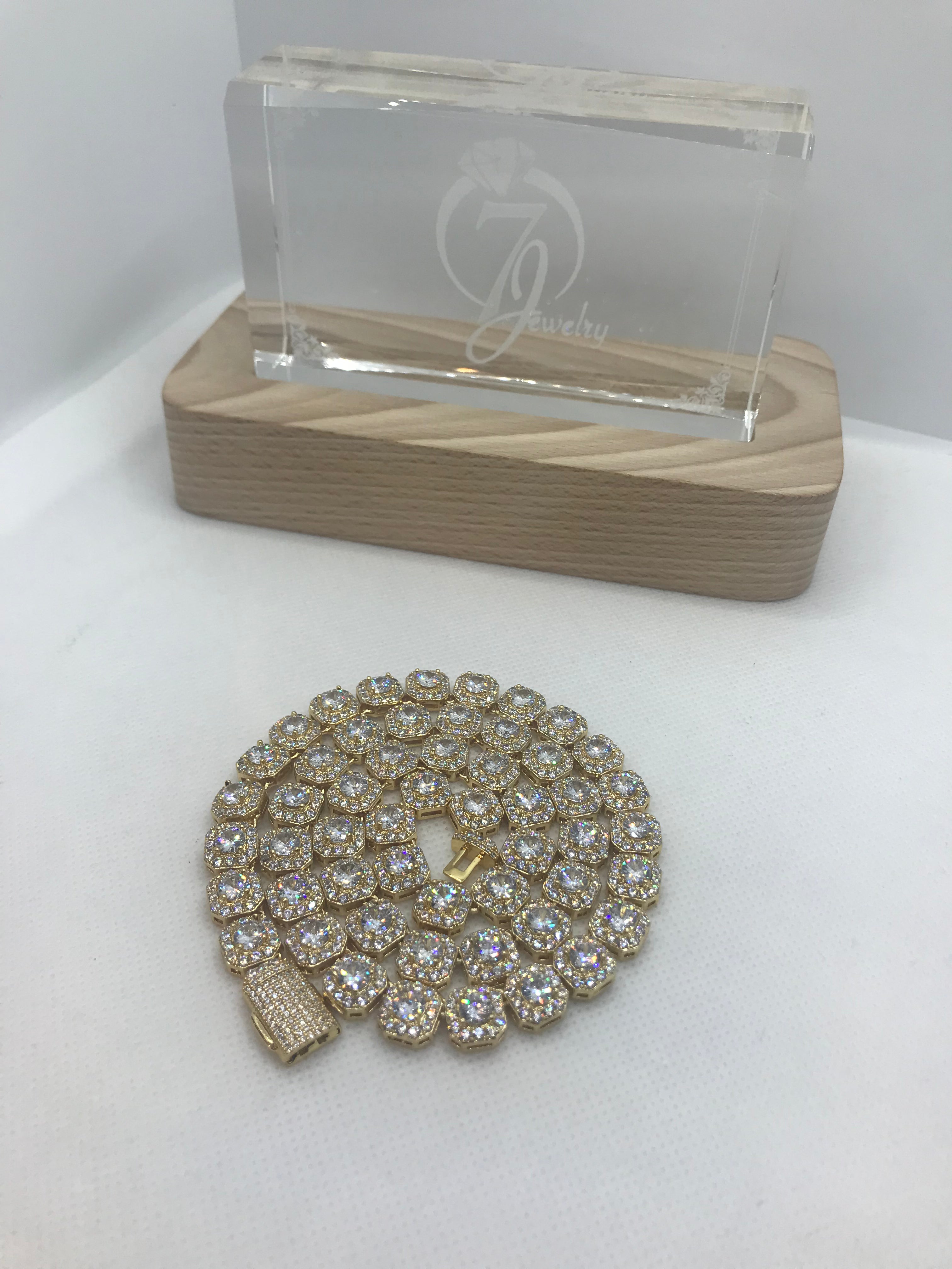 Iced Out Box Chain Necklace for Men - Luxury Hip Hop Jewelry - Perfect for Parties, Gifts & Streetwear Fashion