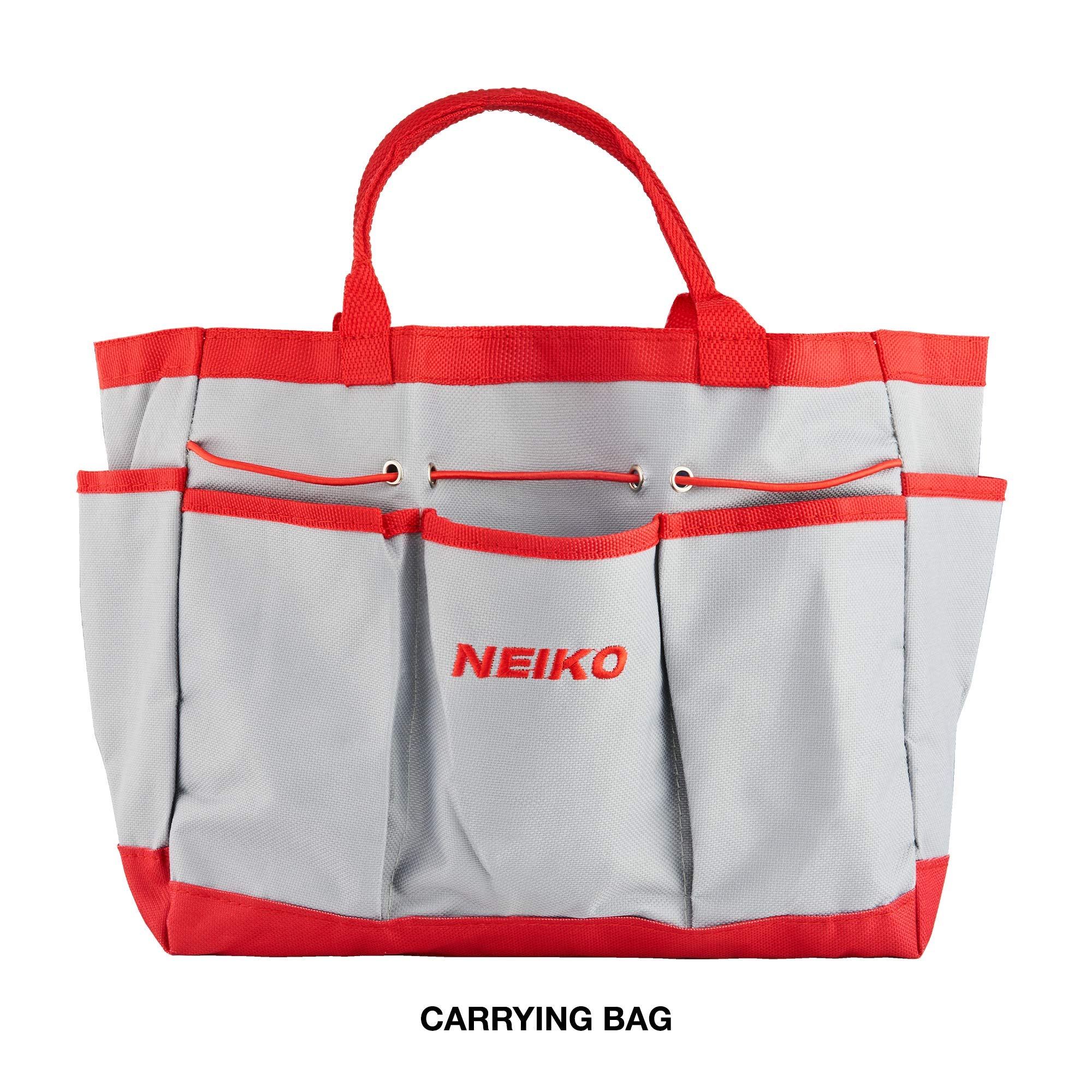 NEIKO 61090A 8-Piece Heavy Duty Garden Tool Set with Storage Bag – Durable Gardening Tools for Men & Women – Perfect for Home Planting, Weeding & Landscaping – Ideal Gift for Gardeners (Grey & Red)