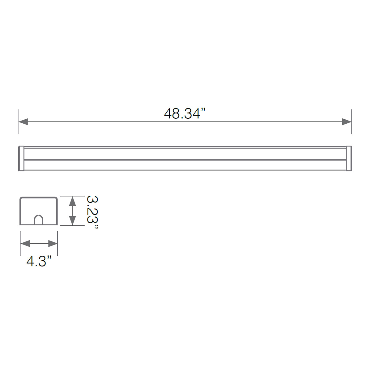 4ft LED Wraparound Light Fixture - 6500 Lumens, 50W, 35K/40K/50K Color Temperature, 120-277V - Energy Efficient Shop Lighting for Garages, Warehouses & Commercial Spaces