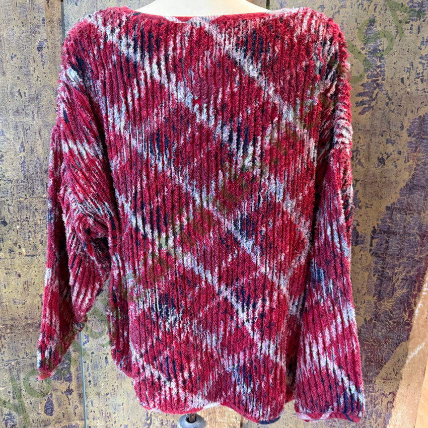 Vintage Chenille Plaid Top Cindy's Cut T's - Soft Cozy Women's Sweater for Fall & Winter Layering | Perfect for Casual Outfits, Date Nights & Holiday Gatherings