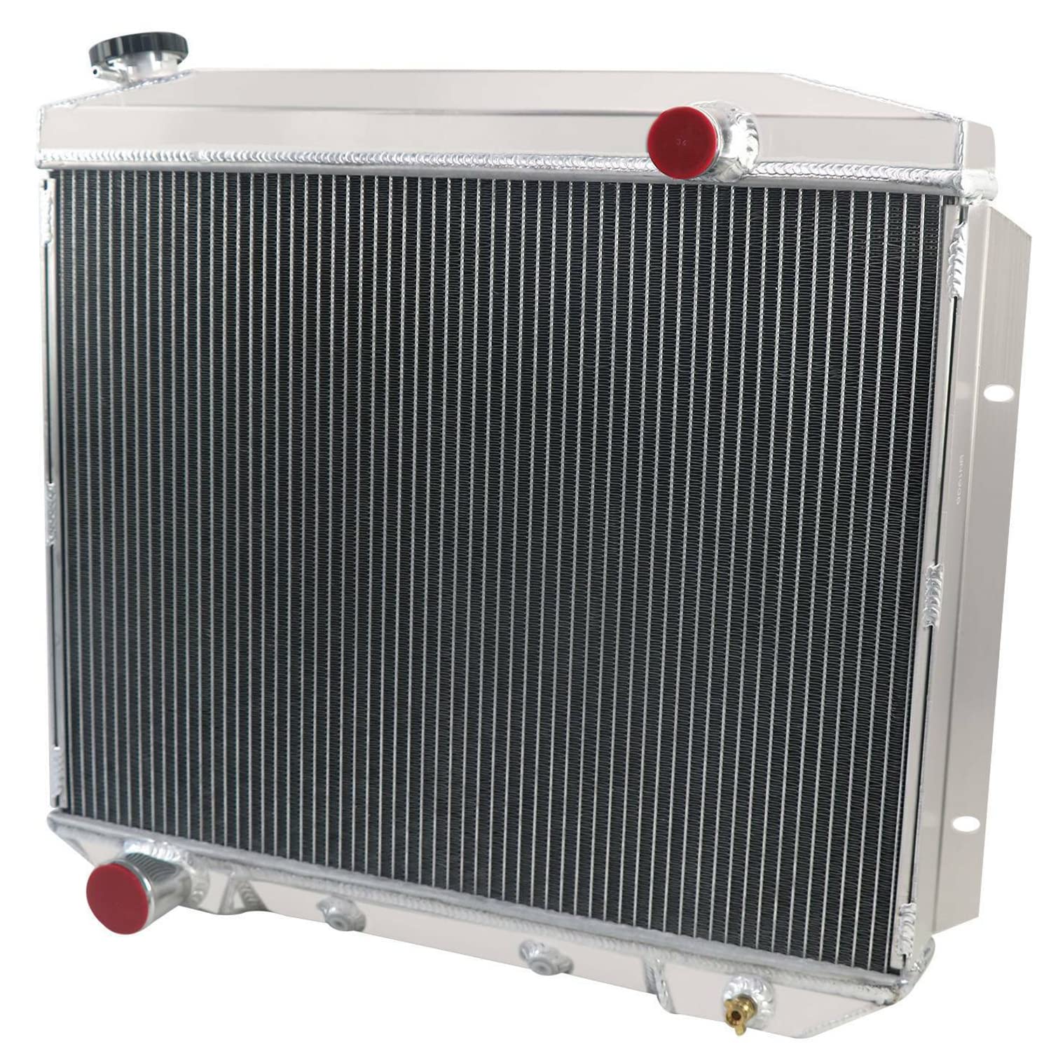 1957-1959 Ford Fairlane Galaxie Ranchero & Mercury Montclair Monterey Park Lane V8 Aluminum Radiator - 4 Row Core with Shroud & Fan Relay | High-Performance Cooling for Classic Cars
