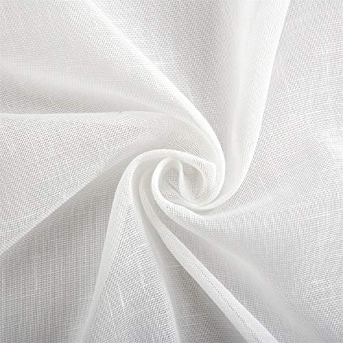 White Sheer Linen Curtains, Grommet