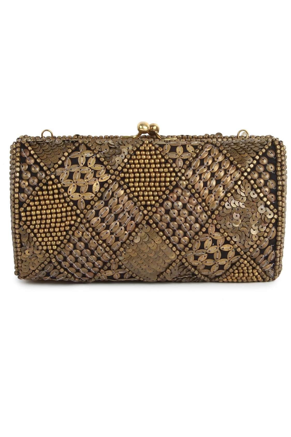 Vintage Gold Box Bag for Women - Elegant Antique Clutch Purse for Parties, Weddings & Evening Events