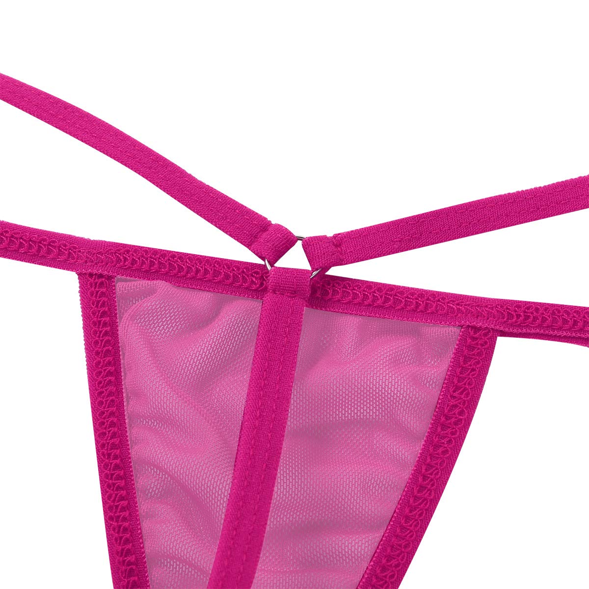 Sexy Sheer Mesh Low Rise Lingerie Tie-Side G-String Thong Panties for Women - T-Back Underwear for Sensual Wear & Special Occasions