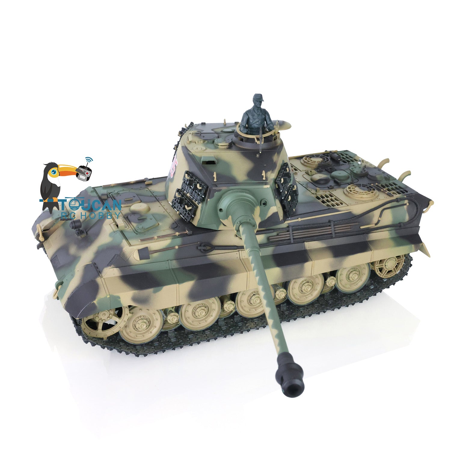 2.4G Henglong 1/16 Scale 7.0 Plastic German King Tiger RTR RC Tank Model 3888A with BB Shooting, Smoke Effect & Infrared Battle System - Fast Free Shipping - Perfect for Military Enthusiasts, Collectors & RC Hobbyists