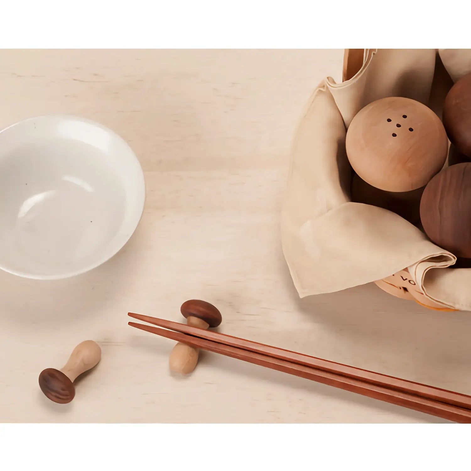 Premium Maple Wood Chopstick Rests - Mushroom Design for Asian Dining, Sushi, Ramen & Home Decor