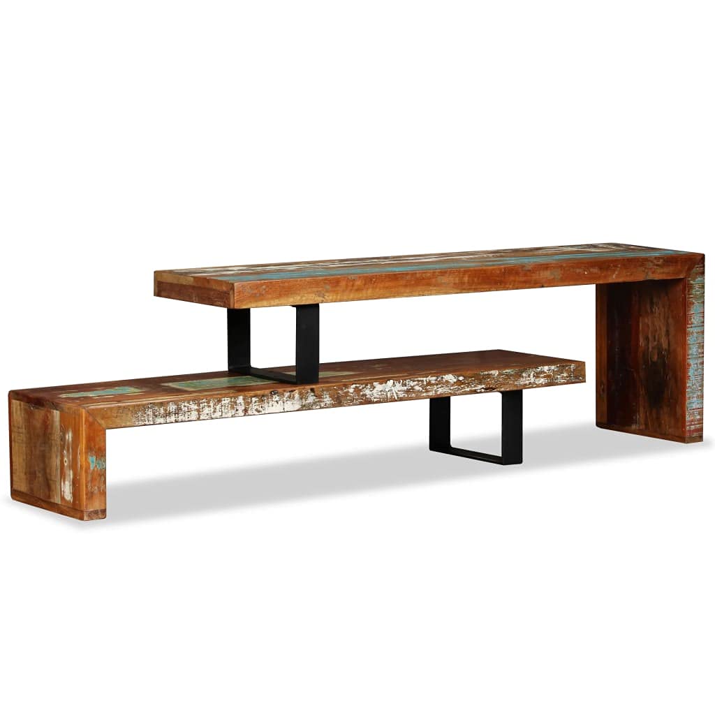 Modern TV Stand with Storage - Solid Reclaimed Wood TV Console Cabinet for Living Room & Bedroom - Entertainment Center with Shelves for Media Storage & Home Decor Organization