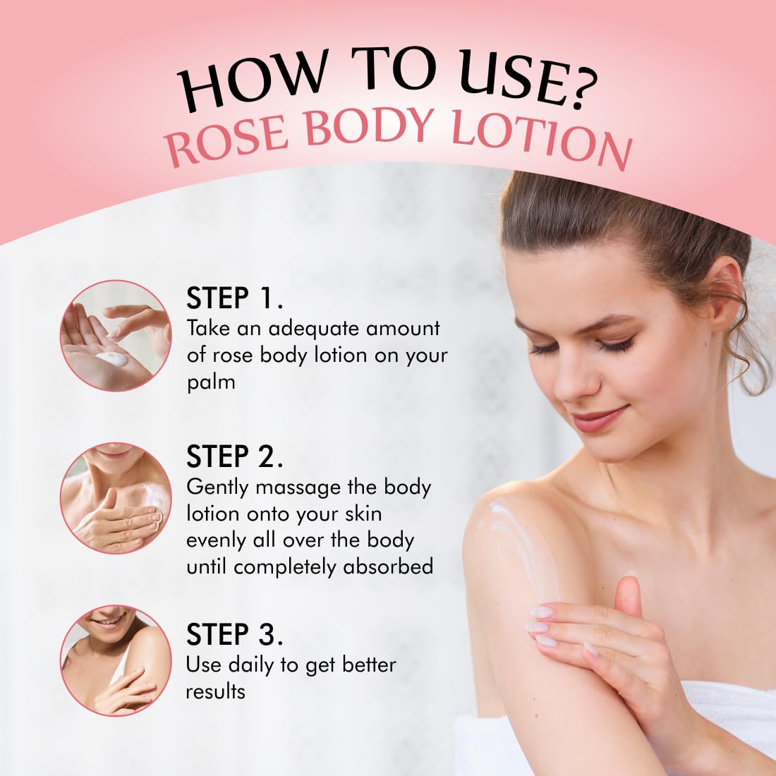 Nuerma Science Rose Body Lotion - Deep Moisturizing & Hydrating Skin Care for Dry Skin | Quick Absorbing, Lightweight Formula for Women & Men | Soothing & Nourishing Body Lotion with Rose Extract (218ml) | Perfect for Daily Hydration, After Shower & Nighttime Skin Care