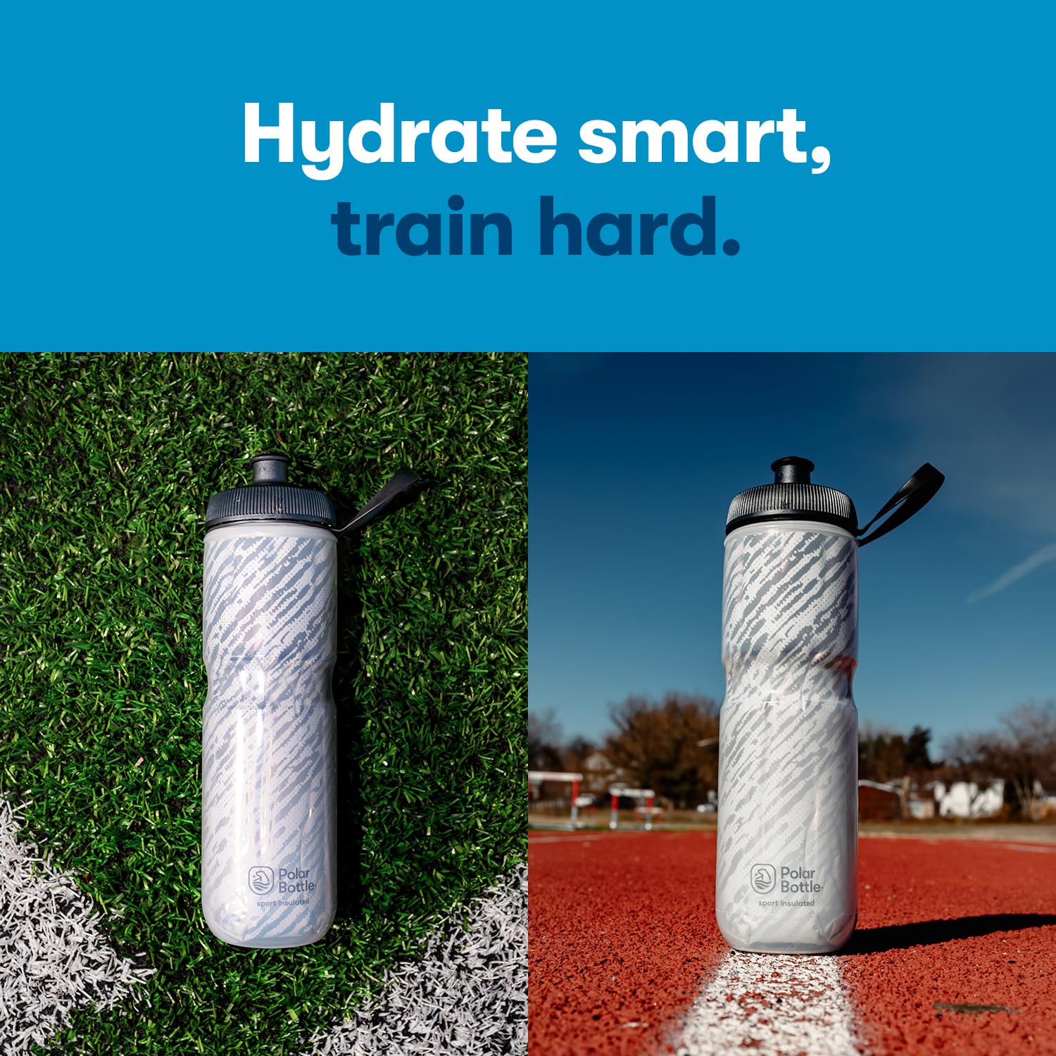 Polar Bottle Sport Insulated Water Bottle by HydraPak (20oz & 24oz) - Leak Proof, Keeps Water Cold 2X Longer | Perfect for Cycling, Hiking & Gym Workouts
