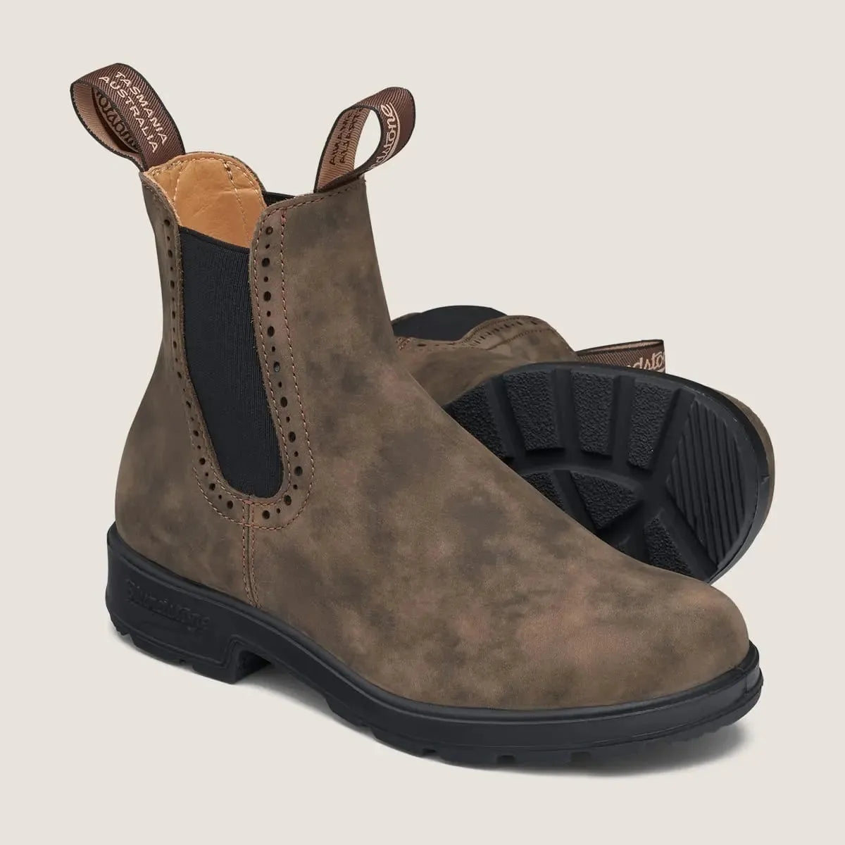 Blundstone Women's 1351 Premium Leather High Top Boots - Rustic Brown - Comfortable & Durable for Work, Hiking & Outdoor Adventures