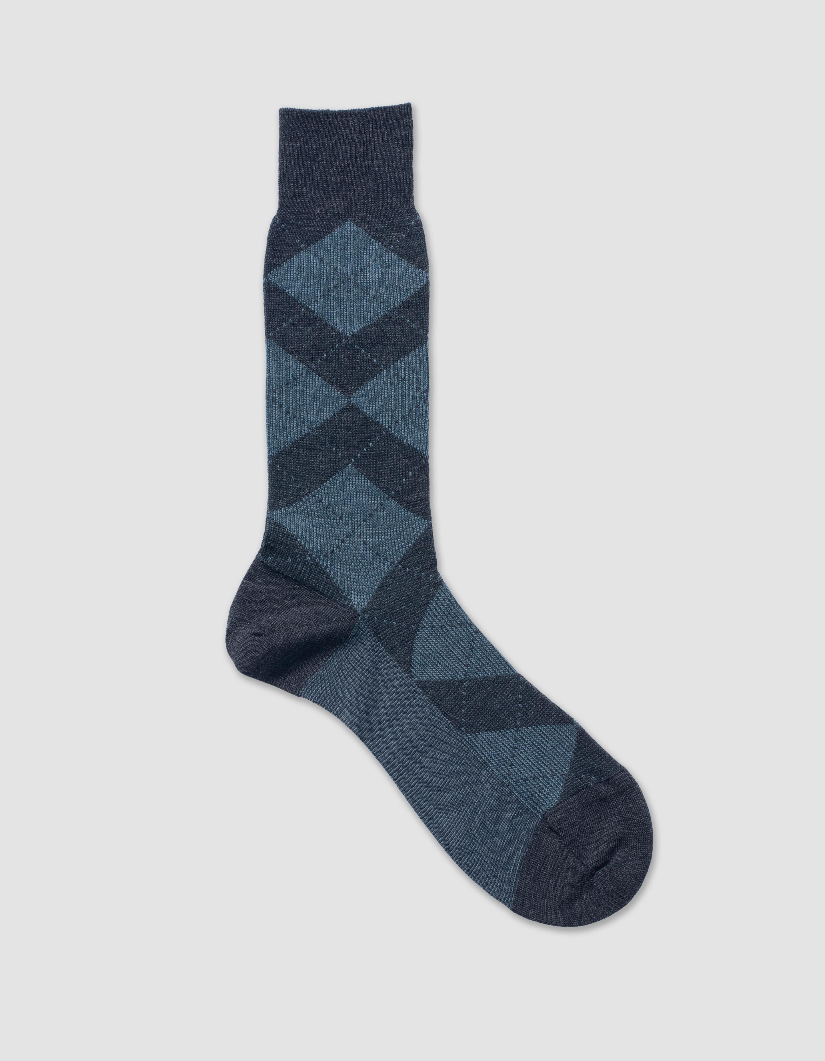Argyle Wool Mid Calf Socks for Men & Women - Charcoal Gray - Warm & Comfortable Winter Socks for Hiking, Office, and Casual Wear