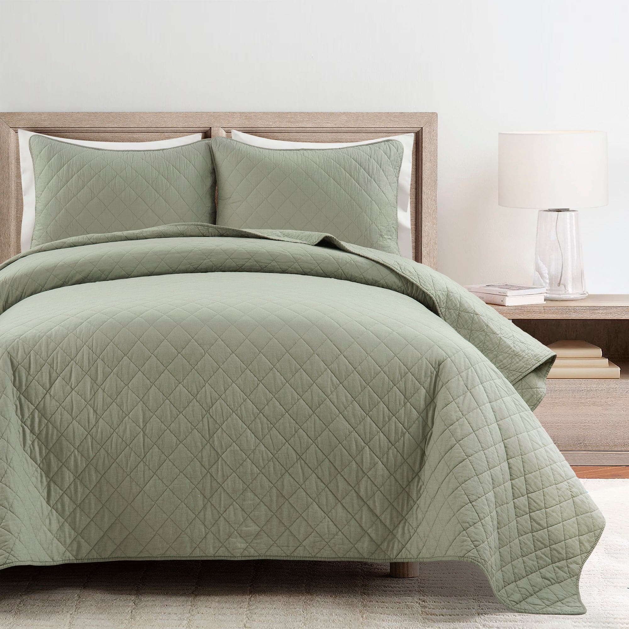 Ava Diamond Oversized Cotton Quilt Set - King Size Bedding with Soft Breathable Fabric for All Seasons | Perfect for Master Bedroom, Guest Room & Cozy Home Decor