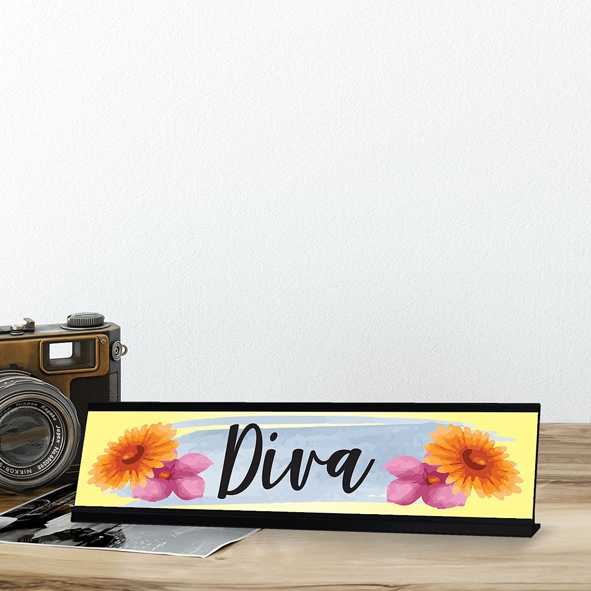 Elegant Diva Designer Office Gift Desk Sign - 2 x 8 Inches - Perfect for Corporate Gifts, Desk Decor & Office Organization