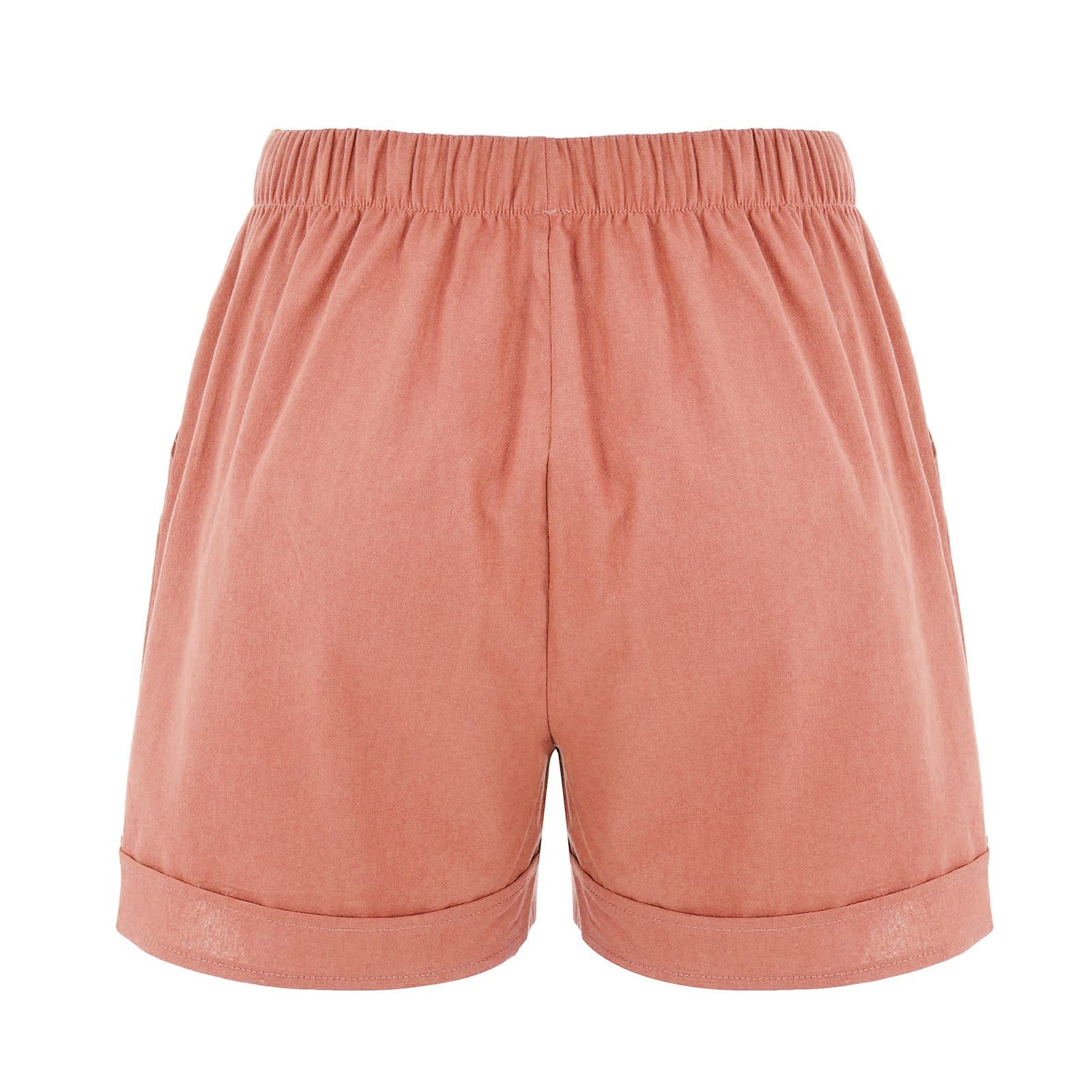 Women's Fashion Bermuda Shorts - Cuffed Hem, Drawstring for Summer Outfits