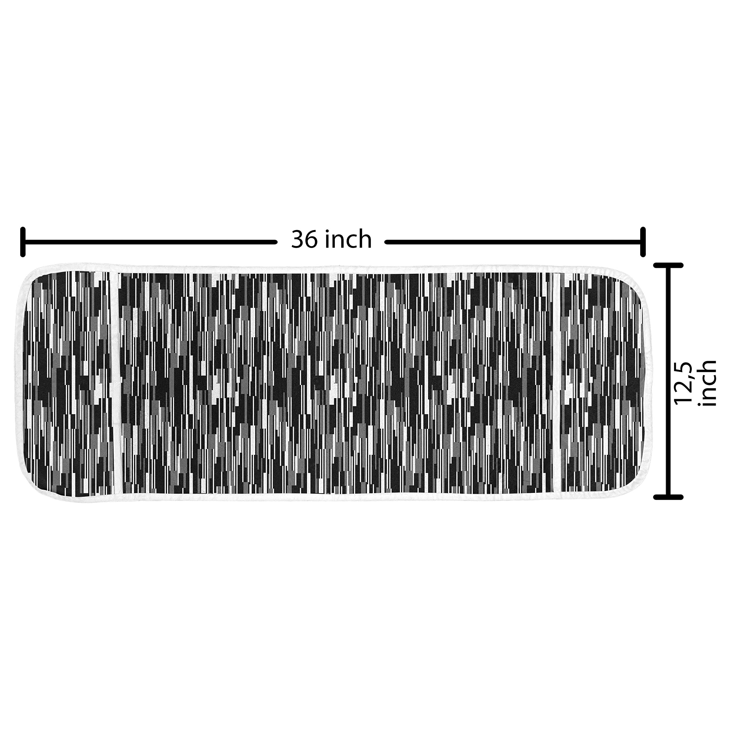 Ambesonne Black and White Microwave Cover - Barcode Pattern Vertical Stripes Waterproof Kitchen Organizer with Pockets 36