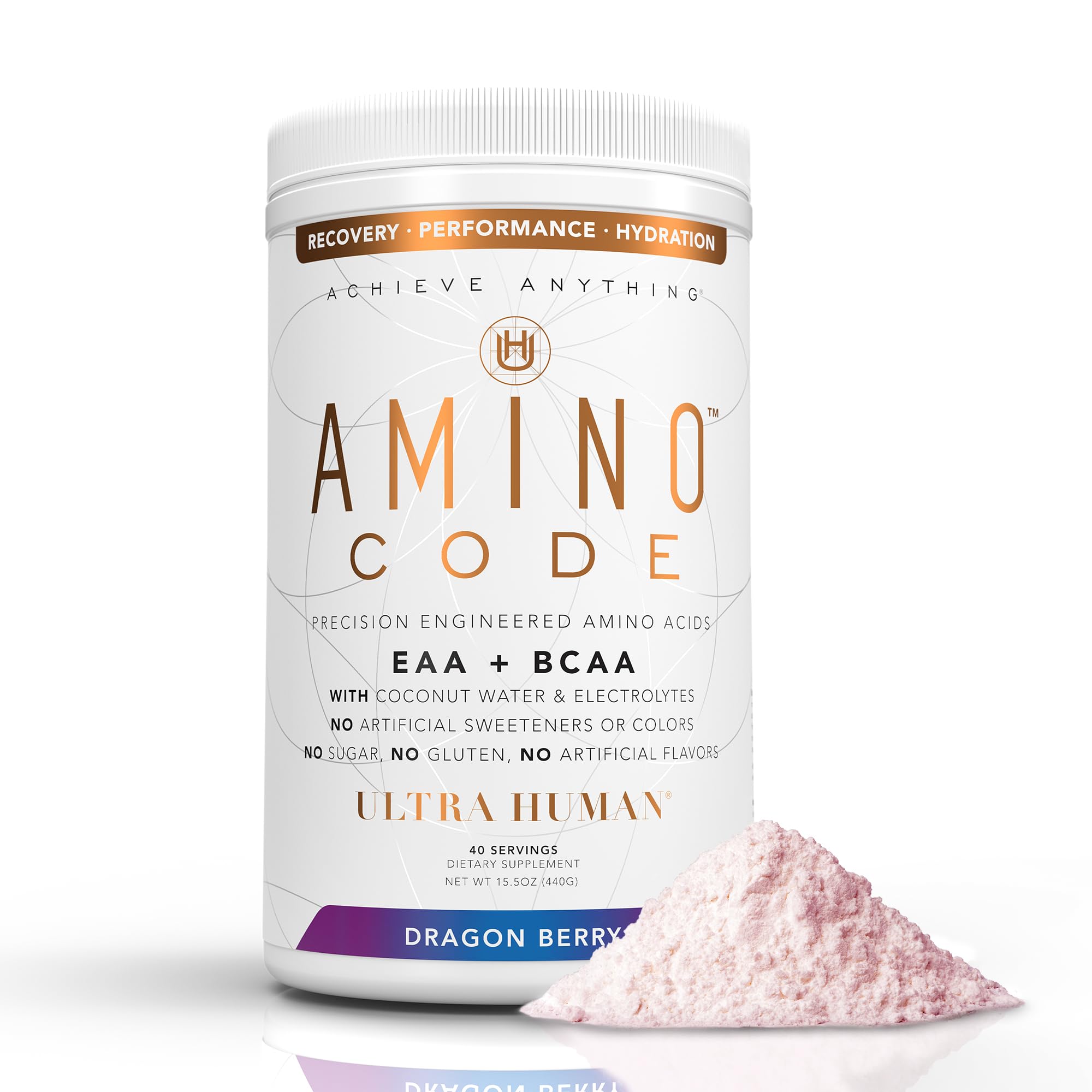 Amino Code Essential Amino Acids + BCAAs + Coconut Water Electrolytes Powder | Fast Hydration & Workout Recovery Supplement | Dragonberry Flavored Energy Drink Mix | Clean Formula, 40 Servings | Post-Workout, Gym & Athletic Performance Booster