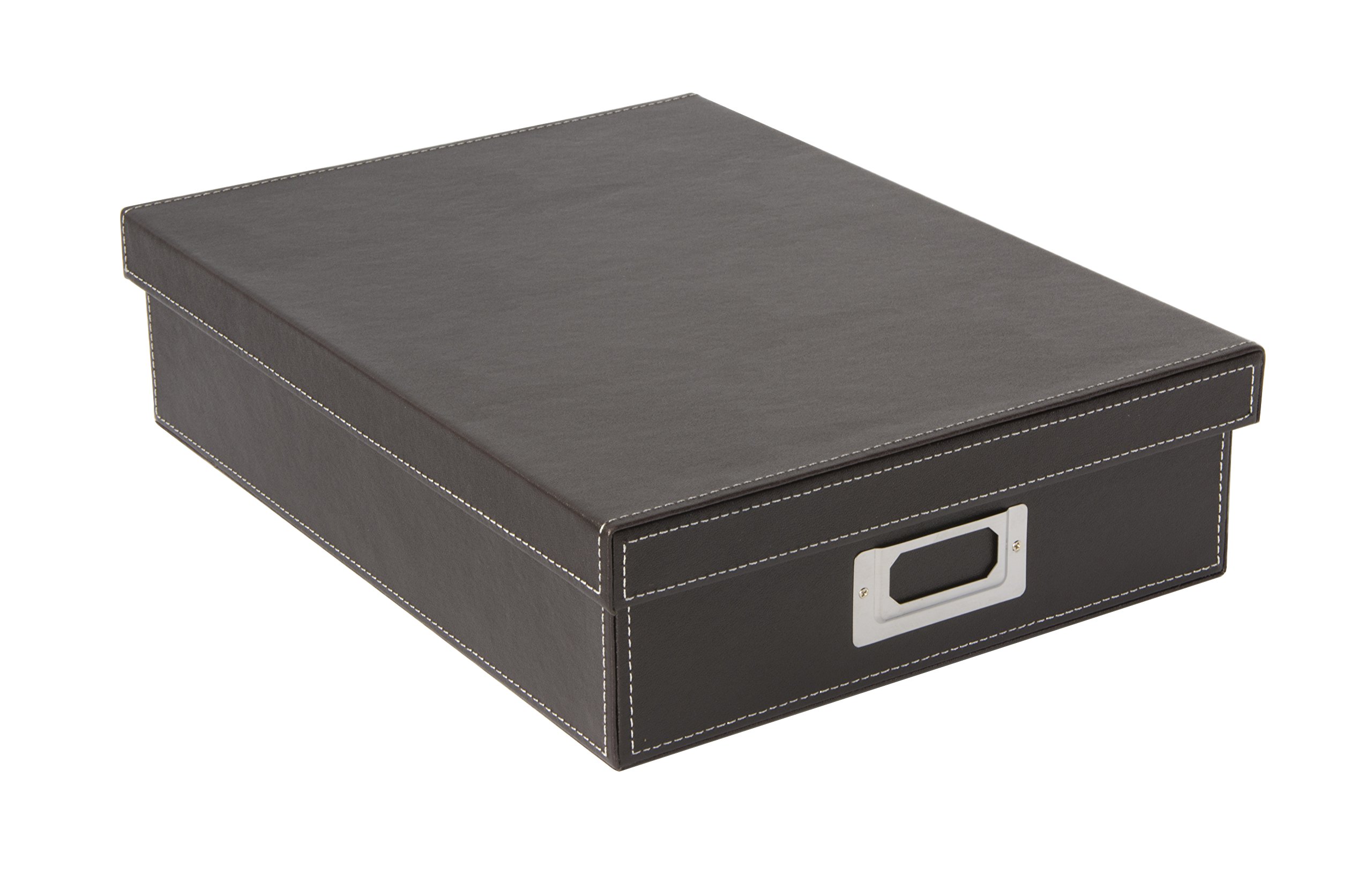Premium Faux Leather A4 Document Box - Elegant Brown Organizer for Office, Home & School Files | Perfect for Storage, Filing & Organization