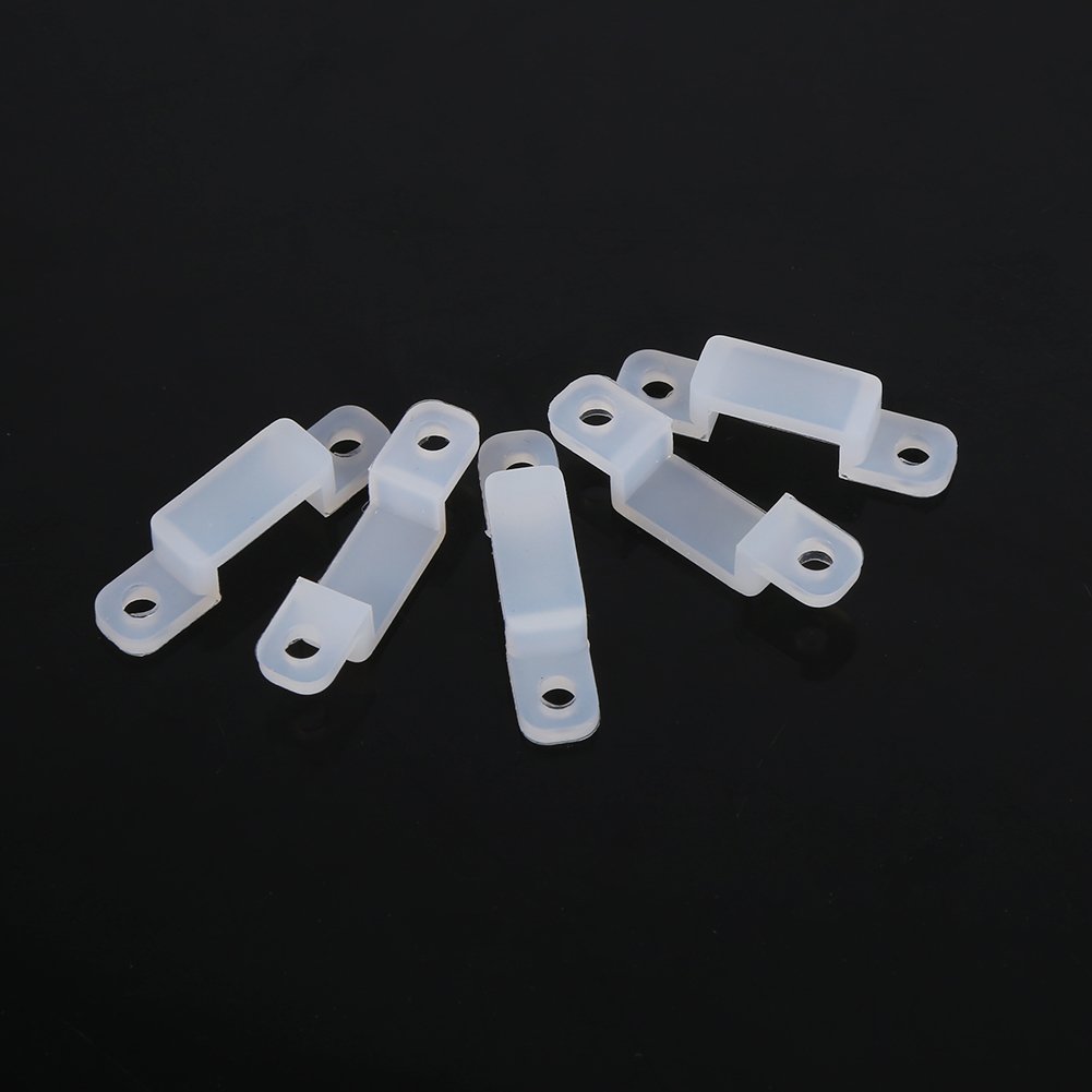 8mm Waterproof Silicone Holder Clip for 3528 5050 1210 RGB LED Strip Mounting - Secure Fixing Clips for 10mm LED Light Strips - Durable Watertight Mounting Brackets (Pack of XX) - Perfect for Home, Kitchen, Bedroom, and Outdoor LED Lighting Projects