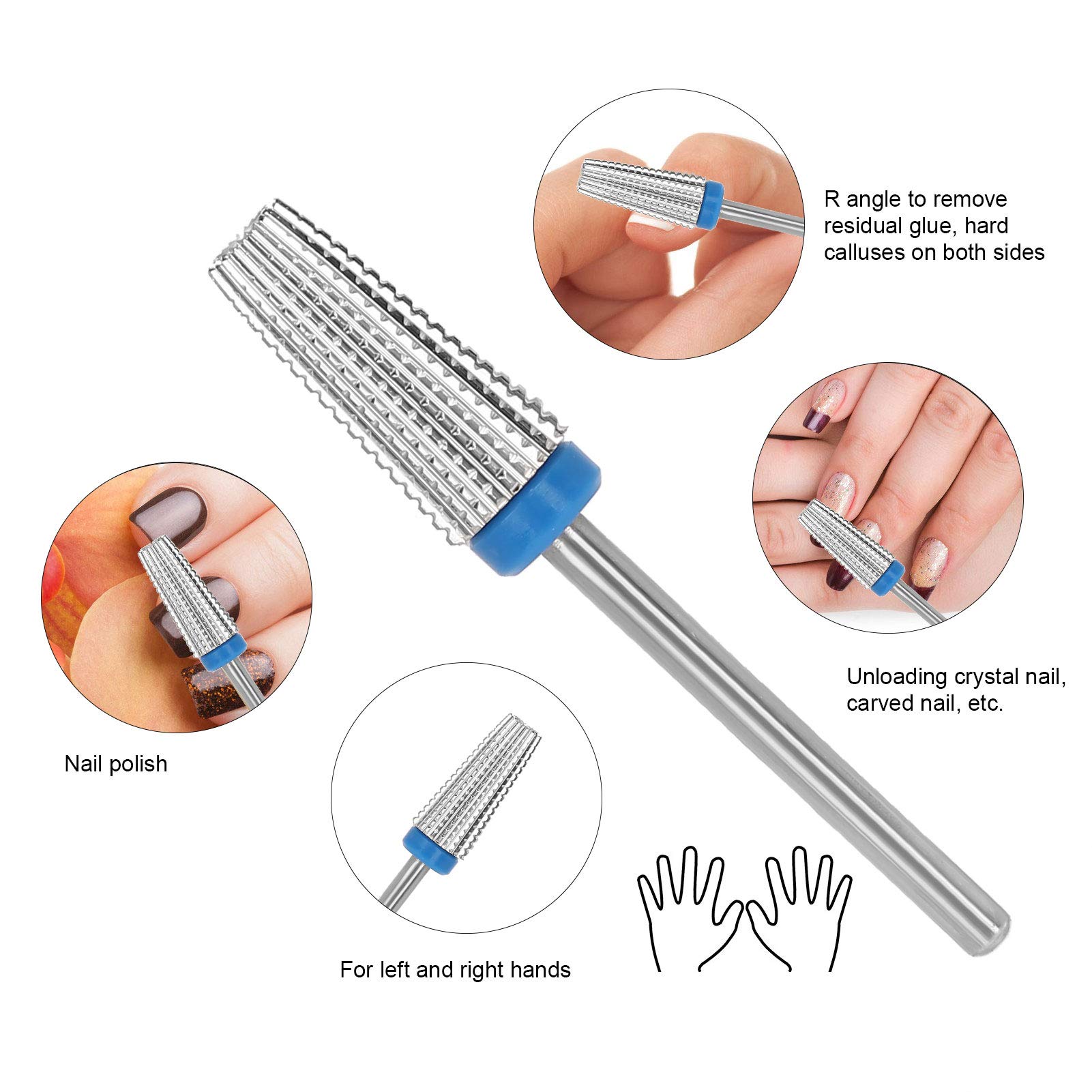 Tungsten Steel Nail Drill Bits Set - Professional Manicure & Pedicure Grinding Sanding Heads for Nail Polishing, Filing & Polish Removal (Blue) | Perfect for Home Salon, Nail Art & DIY Nail Care