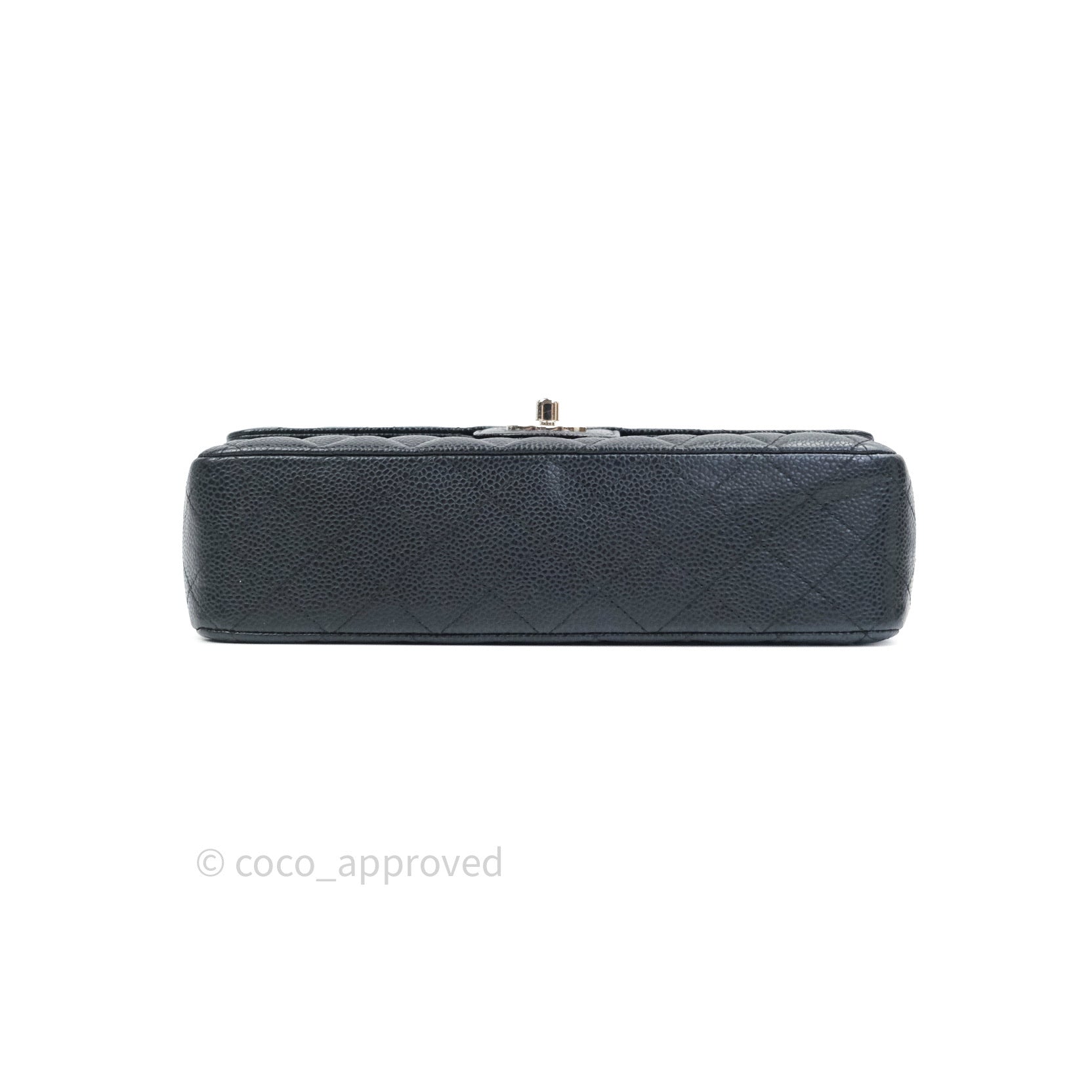 Chanel Classic M/L Medium Double Flap Bag Black Caviar Silver Hardware - Luxury Designer Handbag for Women, Perfect for Work, Evening Events & Special Occasions