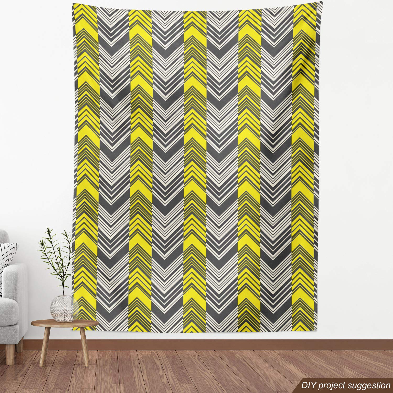 Ambesonne Yellow Chevron Fabric - 10 Yards for Upholstery & Home Decor