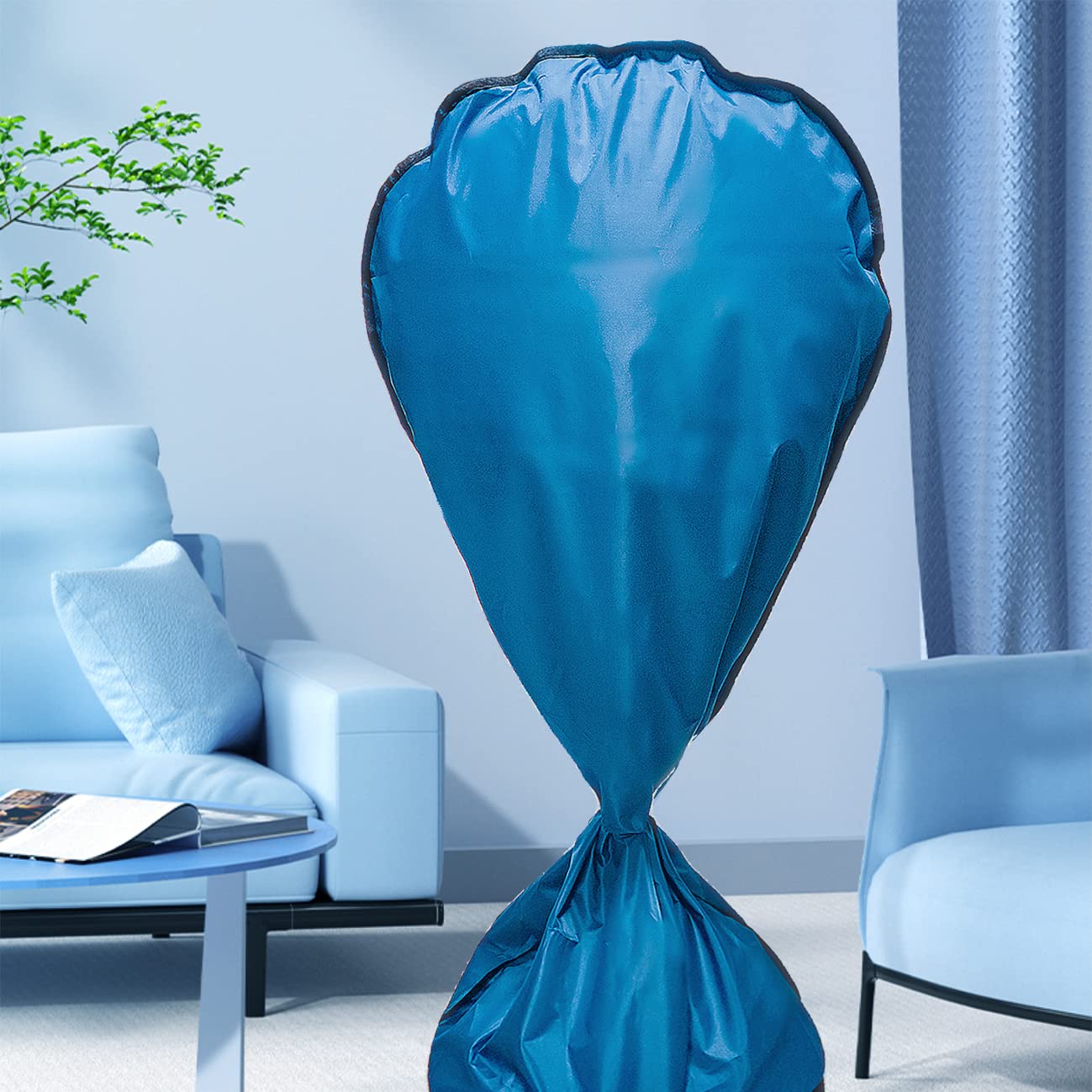 **J&C 420D Waterproof Fan Cover for Floor & Pedestal Fans – Dustproof Protection for Indoor & Outdoor Use – Large Grey/Blue – Perfect for Home, Garage, and Patio**