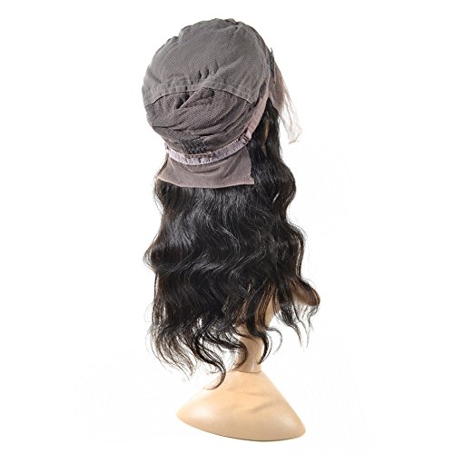 16 Inch Full Lace Human Hair Wigs for Black Women - 100% Virgin Remy Human Hair Body Wave Wig in Jet Black (#1) - Perfect for Daily Wear, Cosplay, and Special Occasions