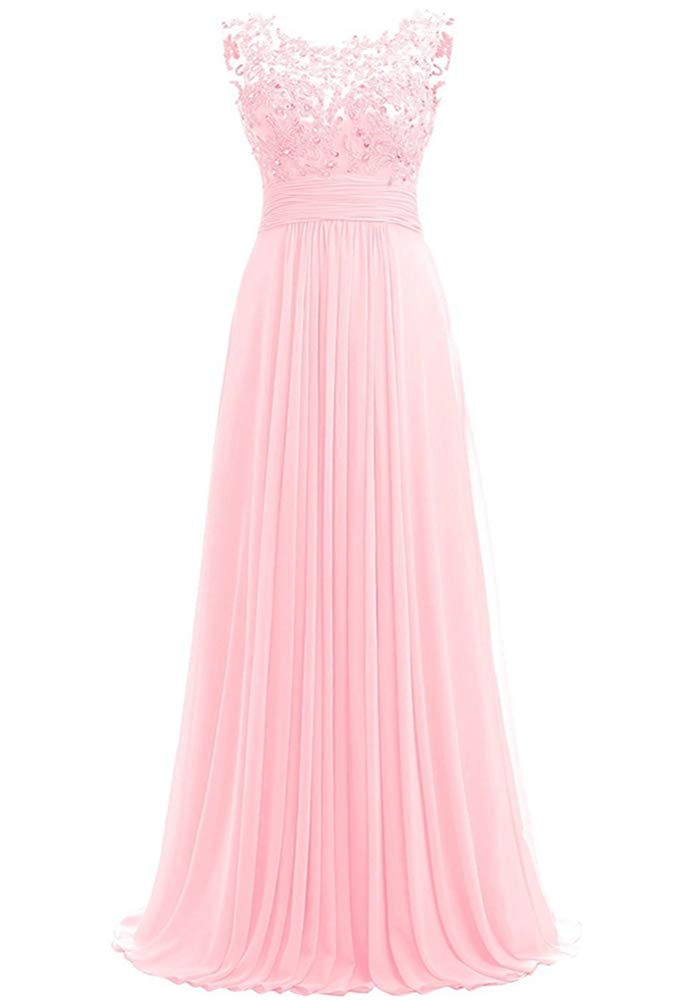 Elegant Long Beaded Chiffon Bridesmaid Dress for Women - Formal Prom Gown for Weddings, Parties & Special Occasions