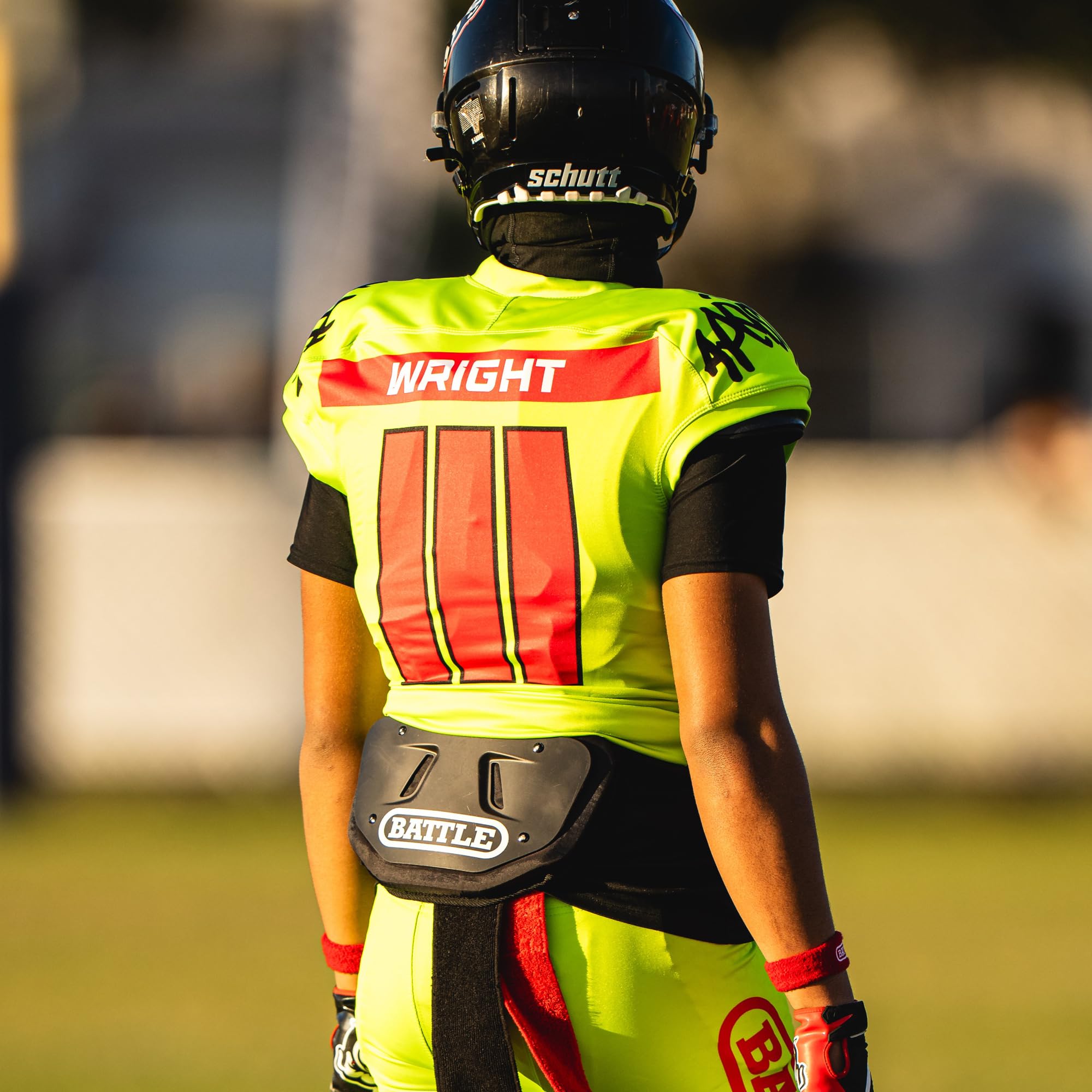 Battle Sports Football Back Plate – Hard Shell Lower Back Protector with Contoured Foam for High-Impact Protection | Youth, Kids & Adults Football Gear | Perfect for Tackle Football, Training & Games