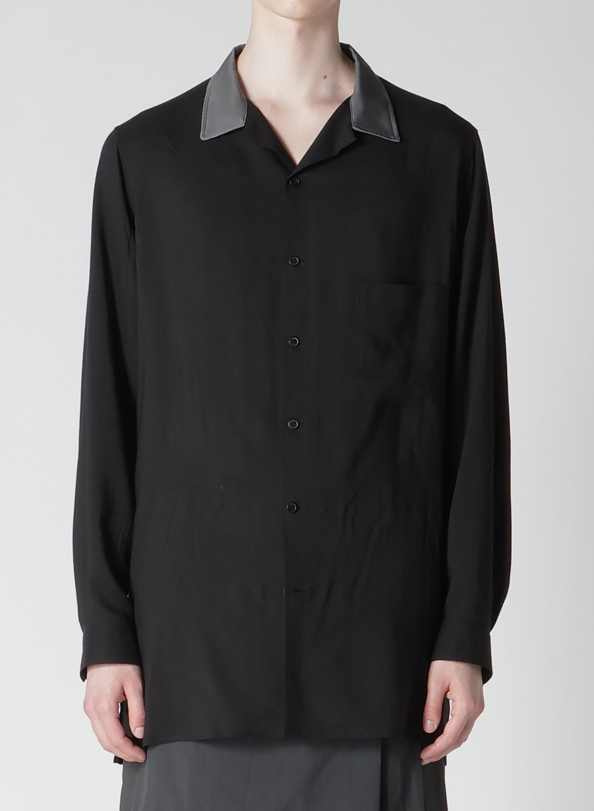Premium Cellulose Open Collar Blouse with Unique Fabric - Elegant Women's Fashion Top for Work & Casual Wear